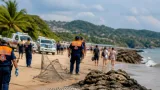 Zihuatanejo: cocodrilo sorprende a turistas en playa Linda y obliga a desalojos preventivos