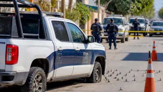 Persecución en Ciudad Valles deja patrulla con neumáticos dañados por ponchallantas