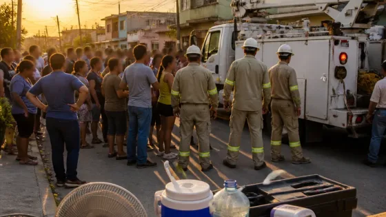 Vecinos retienen a cuadrilla de la CFE tras apagón prolongado en colonia Praderas de Reynosa