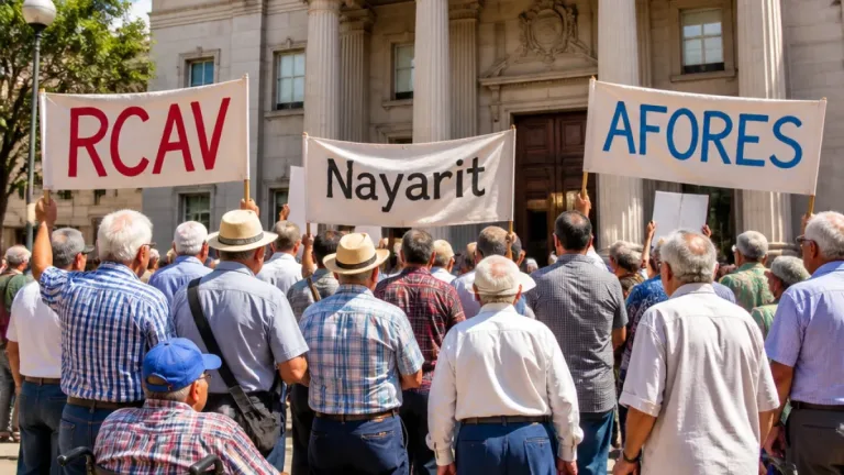 200 jubilados nayaritas se suman a masivo plantón en la SCJN por fondos retenidos