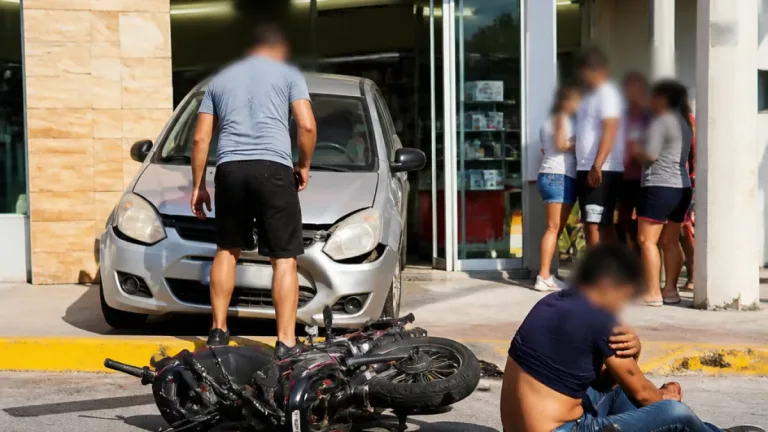 Accidente en San Manuel deja motociclista lesionado en Ciudad del Carmen