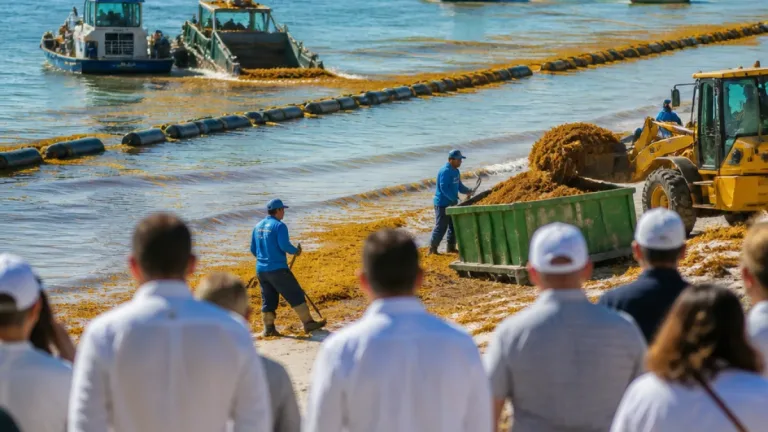 Autoridades lanzan estrategia integral contra el sargazo en Playa del Carmen
