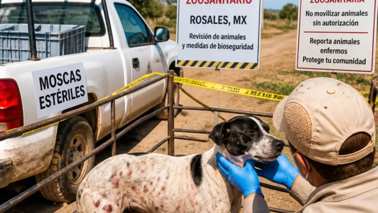 Confirman primer caso de gusano barrenador en perro de Rosales; continúan liberaciones de moscas estériles