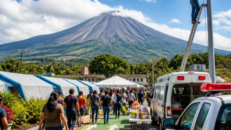 En Colima realizan primer simulacro de evacuación por actividad volcánica y colocan sirena de alerta