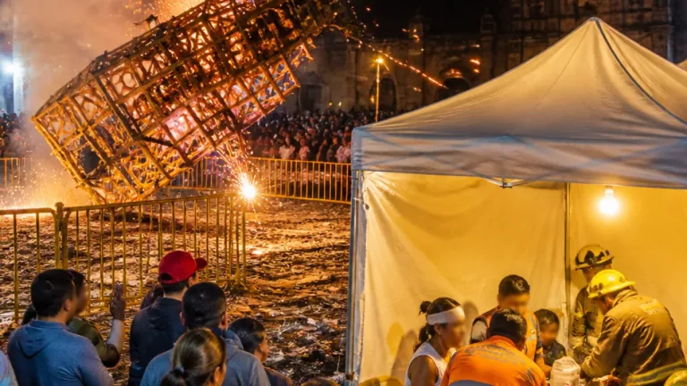 Explosión de pirotecnia en Xico deja 21 personas con quemaduras durante fiestas patronales