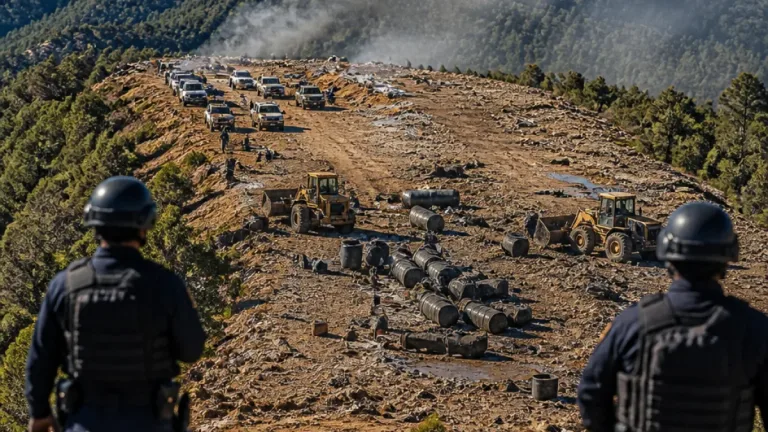 Guadalupe y Calvo: operativo de la SSPE inhabilita pista clandestina y destruye infraestructura delictiva