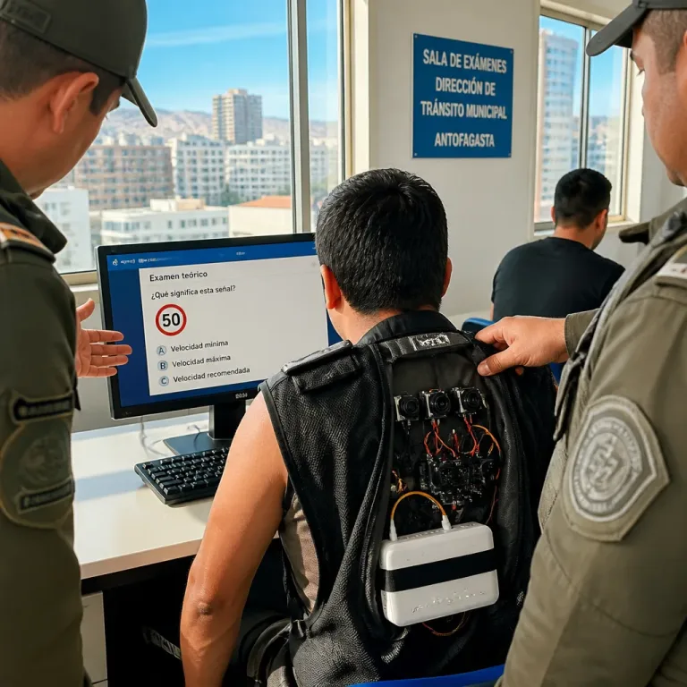 Detienen red que usaba chaleco espía para aprobar exámenes de conducir en Antofagasta