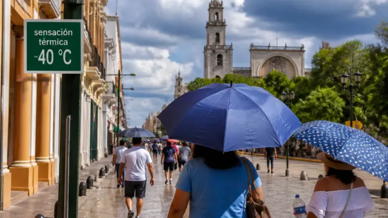 Merida afronta domingo caluroso con probabilidad de chubascos aislados y sensación térmica cercana a 40 °C