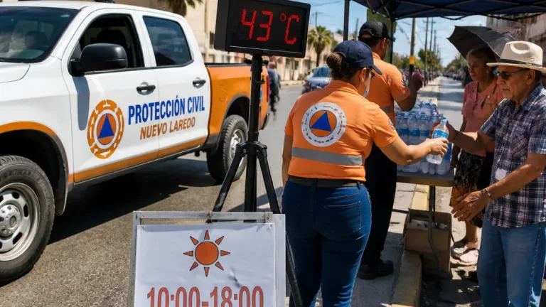 Nuevo Laredo refuerza operativos por ola de calor con máximas de hasta 43 °C