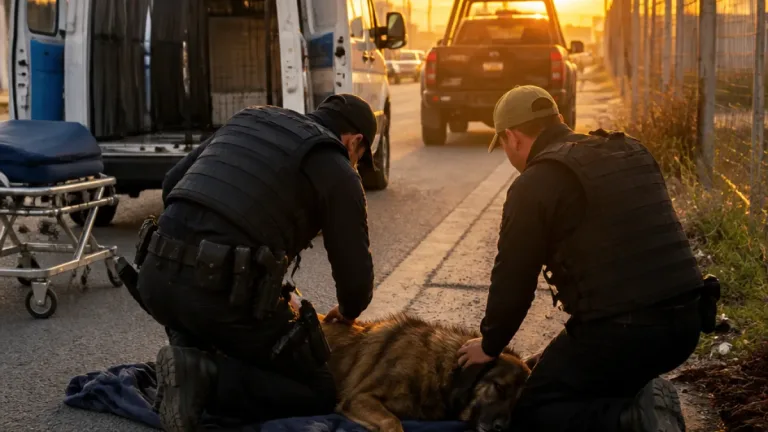 Policía Canina de Celaya rescata y traslada a perro gravemente herido en la Ciudad Industrial