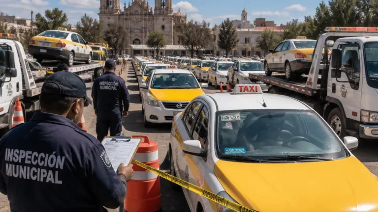 Retiran 75 taxis irregulares en Durango en operativo para frenar transporte pirata