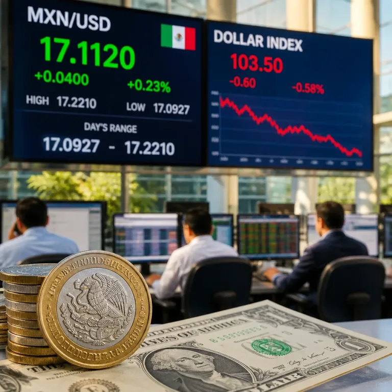 Peso se aprecia por operaciones de carry trade; debilitamiento del dólar impulsa movimiento